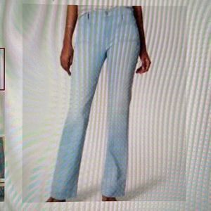 Wide Leg Retro Look  Distressed Denim Sz  0